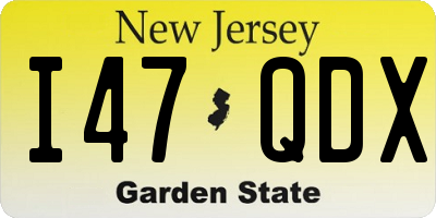 NJ license plate I47QDX