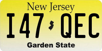 NJ license plate I47QEC