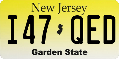 NJ license plate I47QED