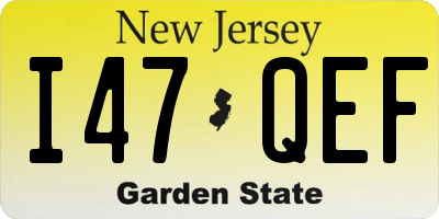 NJ license plate I47QEF