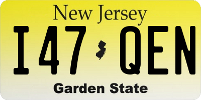 NJ license plate I47QEN