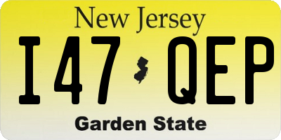 NJ license plate I47QEP