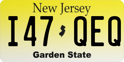 NJ license plate I47QEQ