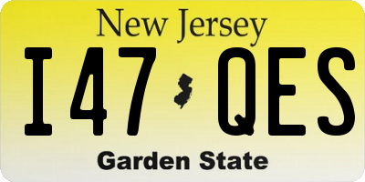 NJ license plate I47QES