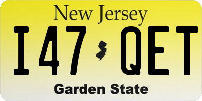 NJ license plate I47QET