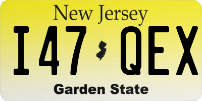 NJ license plate I47QEX