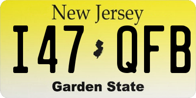 NJ license plate I47QFB