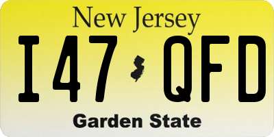 NJ license plate I47QFD