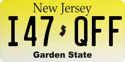 NJ license plate I47QFF