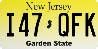 NJ license plate I47QFK