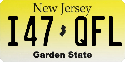 NJ license plate I47QFL