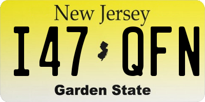 NJ license plate I47QFN