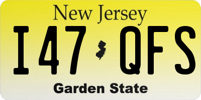 NJ license plate I47QFS