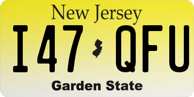 NJ license plate I47QFU