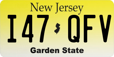 NJ license plate I47QFV