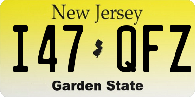 NJ license plate I47QFZ