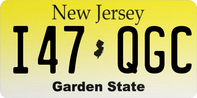 NJ license plate I47QGC