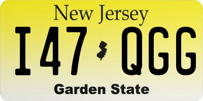 NJ license plate I47QGG