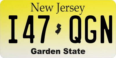 NJ license plate I47QGN