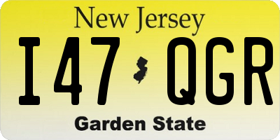 NJ license plate I47QGR
