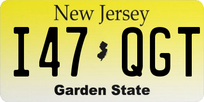 NJ license plate I47QGT