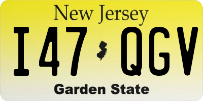 NJ license plate I47QGV