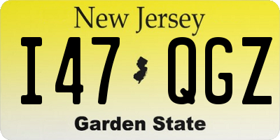 NJ license plate I47QGZ
