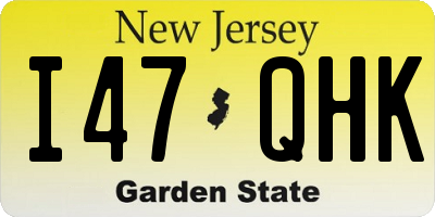 NJ license plate I47QHK