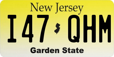 NJ license plate I47QHM