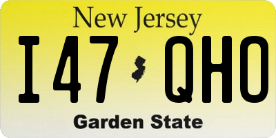 NJ license plate I47QHO