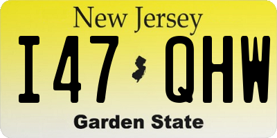 NJ license plate I47QHW