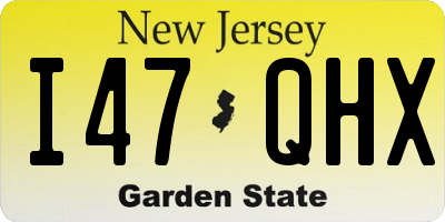 NJ license plate I47QHX