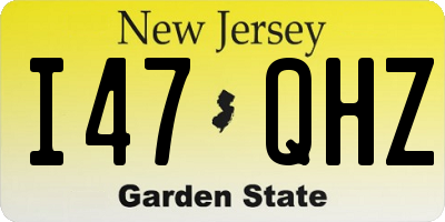 NJ license plate I47QHZ