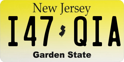 NJ license plate I47QIA