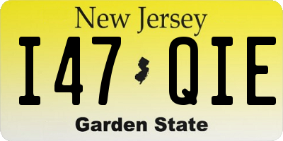 NJ license plate I47QIE
