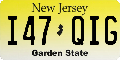 NJ license plate I47QIG