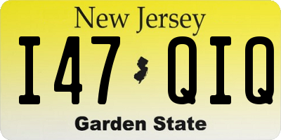 NJ license plate I47QIQ