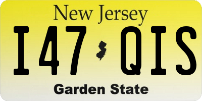 NJ license plate I47QIS