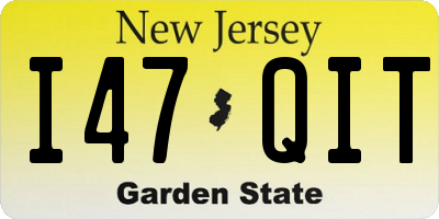 NJ license plate I47QIT