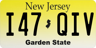 NJ license plate I47QIV