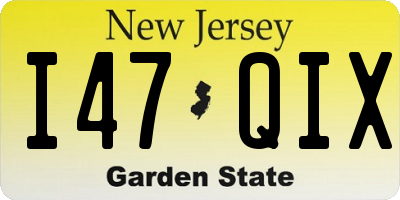 NJ license plate I47QIX