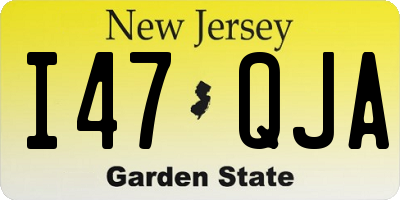 NJ license plate I47QJA
