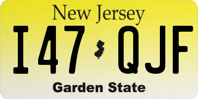 NJ license plate I47QJF