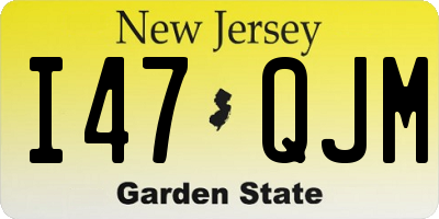 NJ license plate I47QJM