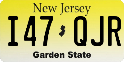 NJ license plate I47QJR