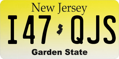 NJ license plate I47QJS