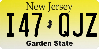 NJ license plate I47QJZ