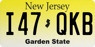 NJ license plate I47QKB