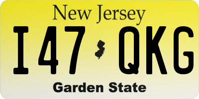 NJ license plate I47QKG