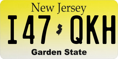 NJ license plate I47QKH